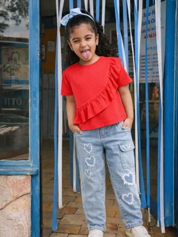 Somersault - Girls Multi-Color Cotton Solid Top with Pant