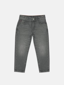 Tommy Hilfiger - Boys Grey Cotton Solid Jeans
