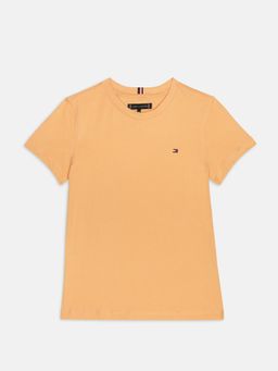 Tommy Hilfiger - Boys Orange Cotton Solid T-shirt
