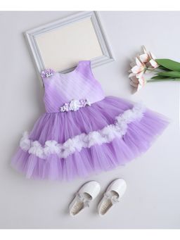 The Magic Wand - Girls Lavender Polyester Embellished Dress