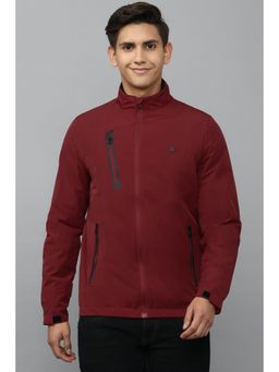 Allen Solly - Men Maroon Solid Full Sleeves Casual Jacket