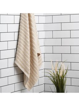 Welspun - 2-In-1 Cotton Bath Towel-Beige (S)