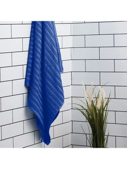 Welspun - 2-In-1 Cotton Bath Towel-Navy Blue (S)