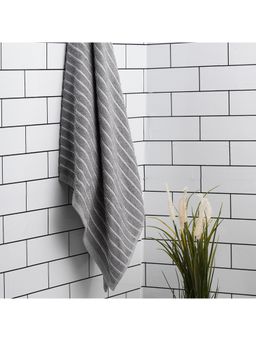 Welspun - 2-In-1 Cotton Bath Towel-Gunmetal Grey (S)