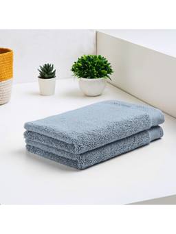 SPACES - Luxury Egyptian Cotton Hand Towel-Blue Fog (M)