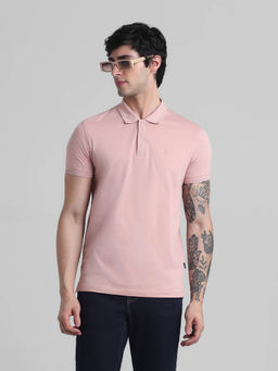 Jack & Jones - Pink Slim Fit Polo T-Shirt