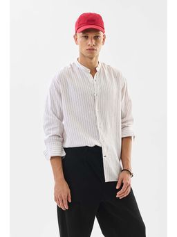 Snitch - Pink Stripes Full Sleeves Regular Casual Shirt for Men