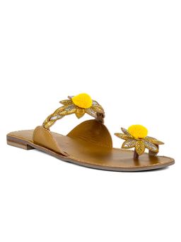 Vanilla Moon - Women Yellow One Toe Flats