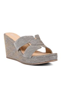 Vanilla Moon - Women Grey Round Toe Wedges