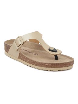 HF Journey - Women Gold Round Toe Sandals