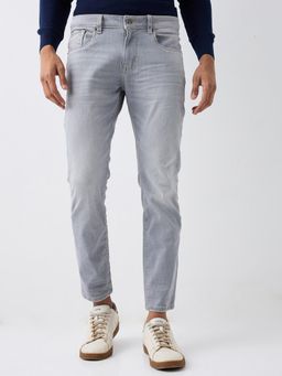 Spykar - Grey Mid Rise Slim Fit Casual Jeans
