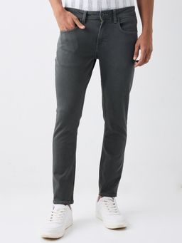 Spykar - Grey Mid Rise Slim Fit Casual Jeans