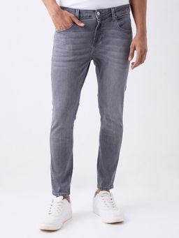 Spykar - Grey Mid Rise Slim Fit Casual Jeans