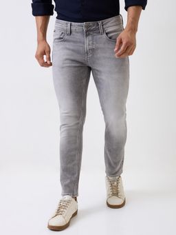 Spykar - Grey Mid Rise Slim Fit Casual Jeans