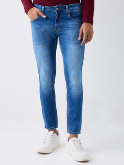 Spykar - Blue Mid Rise Slim Fit Casual Jeans