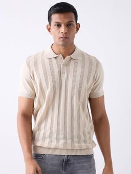 Spykar - Regular Fit Casual Beige Sweater