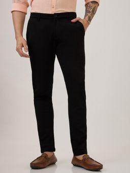 Spykar - Black Mid Rise Casual Trouser