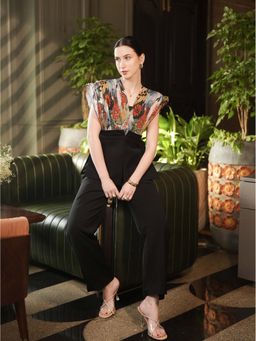 Sainy Garg Couture - Abstract Link Black Top