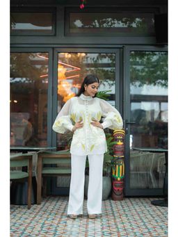 Sainy Garg Couture - Golden Whimsy Ivory Top