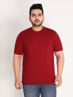 CHKOKKO - Mens Casual Round Neck T-shirts In Maroon