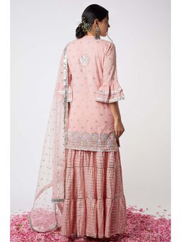 Gopi Vaid - Noor Kurta with Line Sharara (Set of 3)