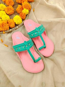 The Madras Trunk - Women Kolhapuri in Green