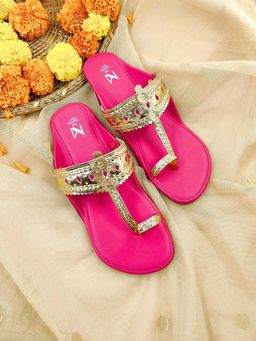 The Madras Trunk - Women Kolhapuri in Gold