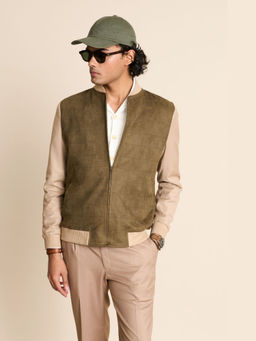 Gargee Designers - Suede Textured Olive Jacket