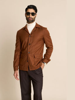 Gargee Designers - Wool Solid/Plain Tan Jacket
