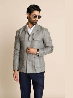 Gargee Designers - Linen Solid/Plain Grey Shacket