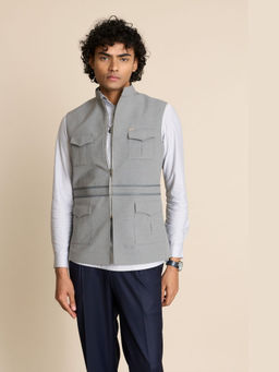 Gargee Designers - Polyester Solid/Plain Grey Jacket