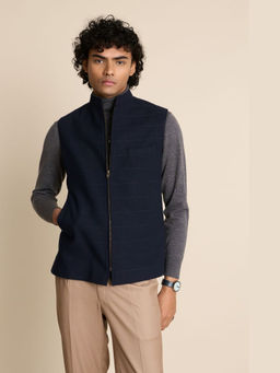 Gargee Designers - Wool Solid/Plain Blue Jacket