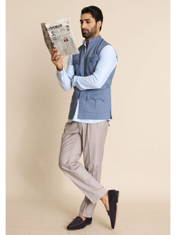 Gargee Designers - Cotton Solid/Plain Blue Jacket