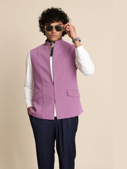 Gargee Designers - Polyester Solid/Plain Lavender Jacket