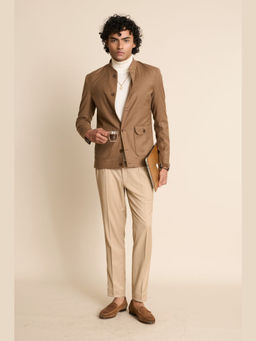 Gargee Designers - Wool Solid/Plain Tan Jacket