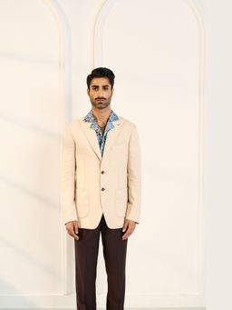 Gargee Designers - Linen Solid Blazer with Pant