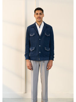 Gargee Designers - Cotton Solid/Plain Blue Shacket