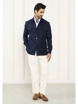 Gargee Designers - Pure Cotton Solid/Plain Vy Blue Shacket