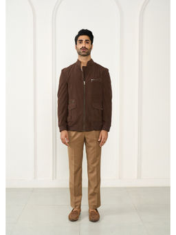 Gargee Designers - Poly Viscose Corduroy Textured Brown Jacket