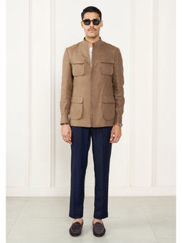 Gargee Designers - Linen Solid/Plain Khaki Shacket