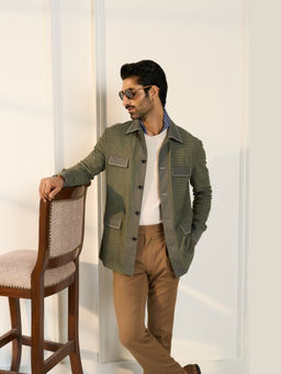 Gargee Designers - Cotton Solid/Plain Green Shacket
