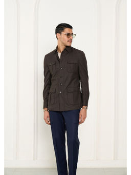 Gargee Designers - Wool Solid/Plain Brown Shacket