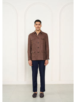 Gargee Designers - Linen Solid/Plain Brown Shacket