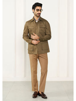 Gargee Designers - Pure Cotton Solid/Plain Khaki Shacket