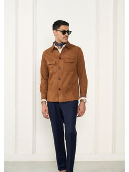 Gargee Designers - Suede Solid/Plain Brown Shacket