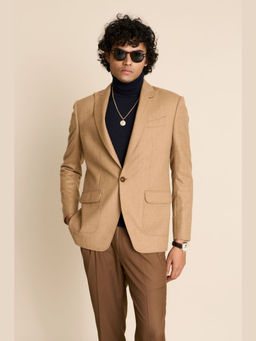 Gargee Designers - Wool Solid Notched Lapel Blazer
