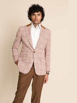 Gargee Designers - Cotton Checks Notched Lapel Blazer