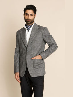 Gargee Designers - Wool Solid Notched Lapel Blazer