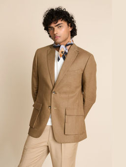 Gargee Designers - Linen Solid Notched Lapel Blazer