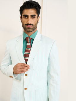 Gargee Designers - Cotton Stripes Notched Lapel Blazer